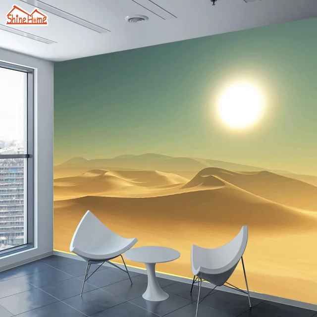 ShineHome Grandes Fondos de Pantalla Personalizados 3d Salón Desert