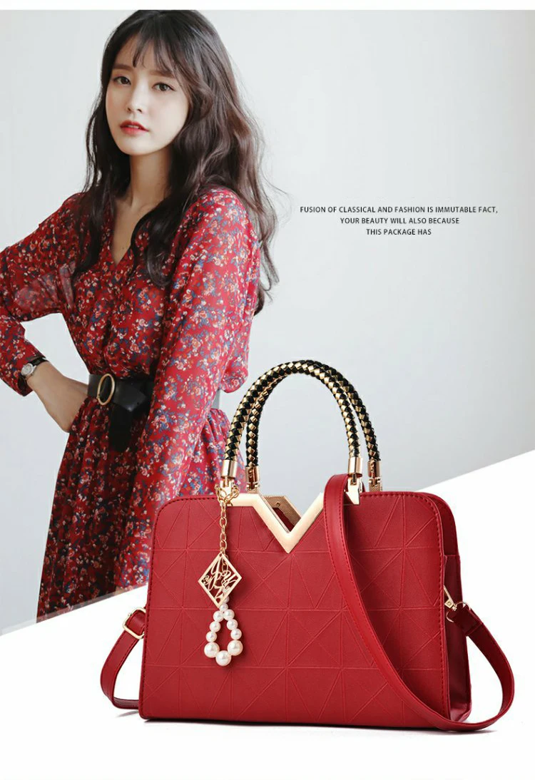 Women's Luxury Designer PU Leather Shell Tote Famous Brand Handbag for Women 2019 Lady Office Black White Crossbody Shoulder Bag (3)