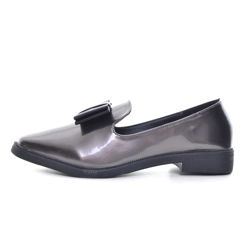 

HEE GRAND 2019 New Oxfords Bowtie Platform Shoes Poined Toe Women Brogue Shoes Woman Casual Loafers Slip On Flats XWD5785