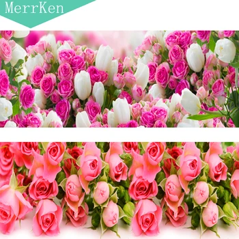 

MerrKen Diy diamond painting Bedside tulip resin Round diamond embroidery diamond mosaic Home decoration painting 70*28cm