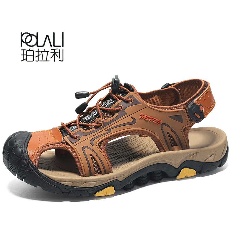 

POLALI Outdoor Sneakers Breathable Hiking Sandals Shoes Summer Shoes Trekking Outdoor Climbing Protect Toe Barefoot Men Shoes
