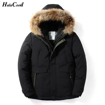 

HALACOOD Hot New 2018 Men's Down Jacket Winter Thick Warm Down Jacket Coat Men Hooded Men Fur Collar Coat Casual Male Clothes