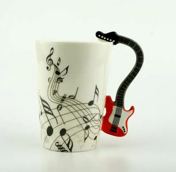 Новинка музыкальная керамическая чашка гитара скрипка пианино рукоятки чашки Кофе Молоко чай кружки Посуда для напитков подарки - Цвет: Style 2