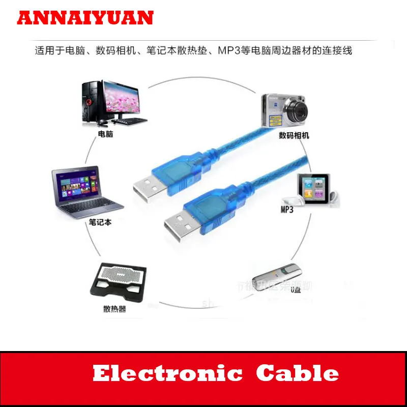 USB компьютера копия двуглавый интерфейс USB кабель для передачи данных USB 2.0 по общественной линии 1.5 м USB2.0 кабель