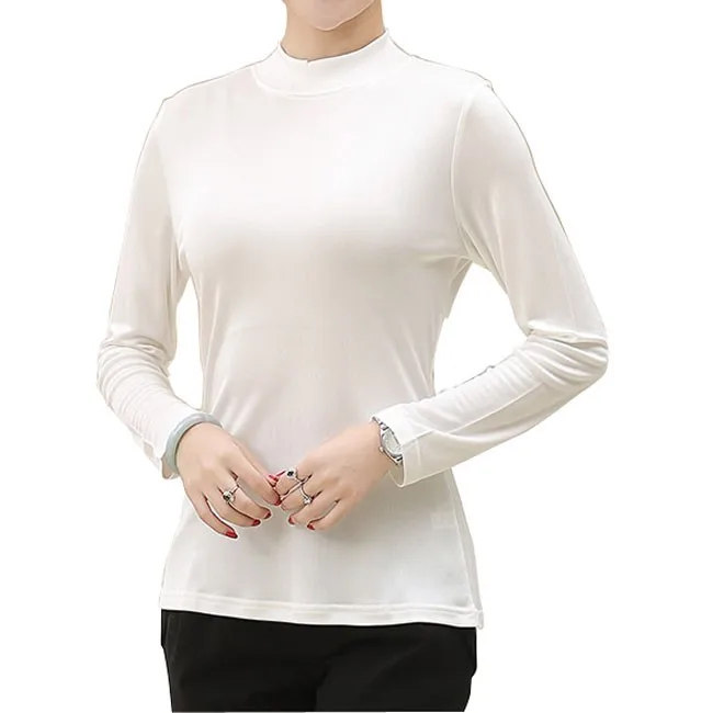 Tricot 100 white Red Manches Soie Femmes L Mock Taille Pur Black Xxl coffee rubber Longues Col Roulé M De red Xl gRxtrRqU