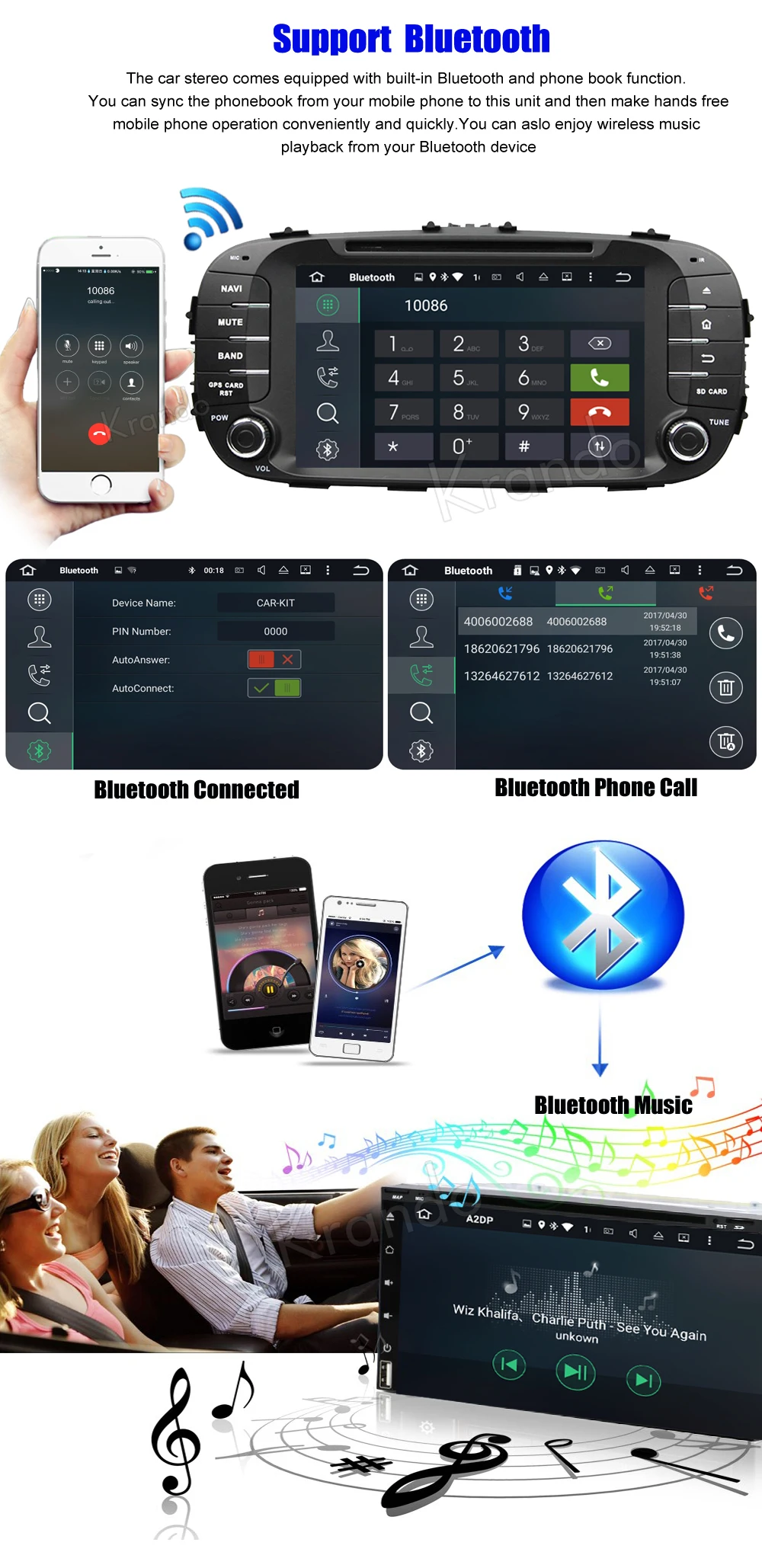 Clearance Krando 8" Android 9.0 car navigation multimedia system for Kia Soul 2014+ audio radio gps dvd player WIFI 3G DAB+ 3