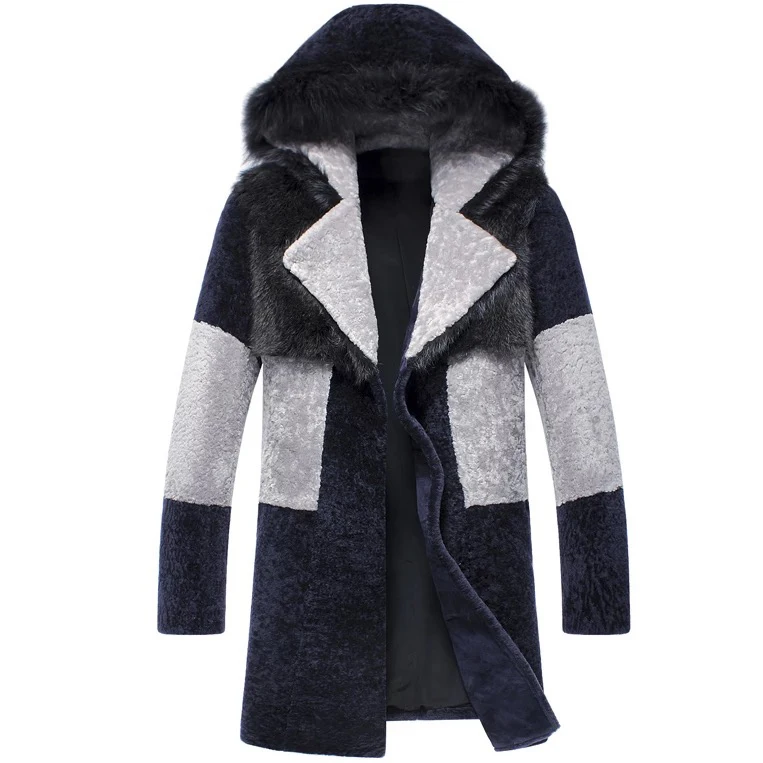 

Leather suede sheepskin coat men genuine sheepskin leather jacket wool fur lined one piece leather jacket with hood male winter
