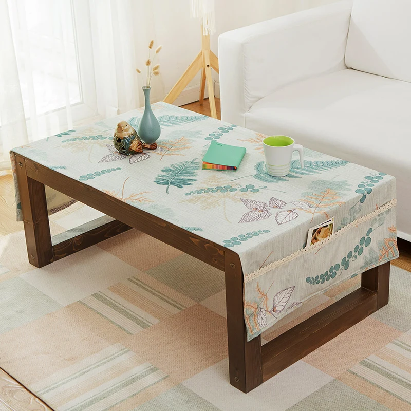 

Coffee table tablecloth rectangular cotton linen living room fresh TV cabinet tablecloth cover towel art