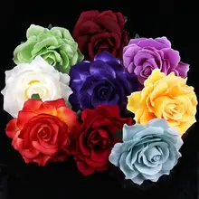 20 шт./лот 12 см искусственные розы цветок голов массового бархат свадебное Роза поддельные цветы несколько цветов