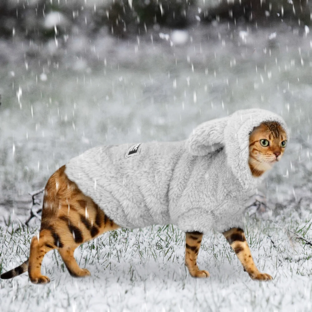 Warm Cat Clothes Winter Pet Puppy Kitten Coat Jacket Pet supplies cb5feb1b7314637725a2e7: Gray|pink