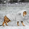 Теплая зимняя одежда для кошек, питомцев, щенков, котят, пальто, куртка для маленьких, средних собак, кошек, чихуахуа, стандартный костюм, роз... ► Фото 3/6