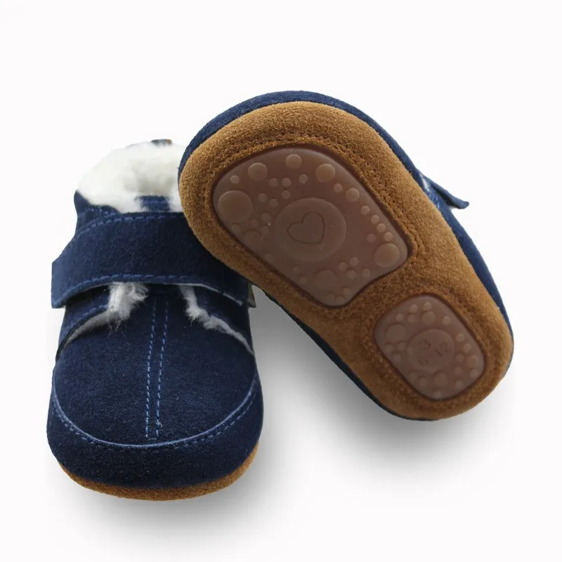 Новые зимние теплые ботинки на меху из натуральной кожи детские мокасины обувь для малышей Обувь для новорожденных обувь для младенцев Детские ботинки