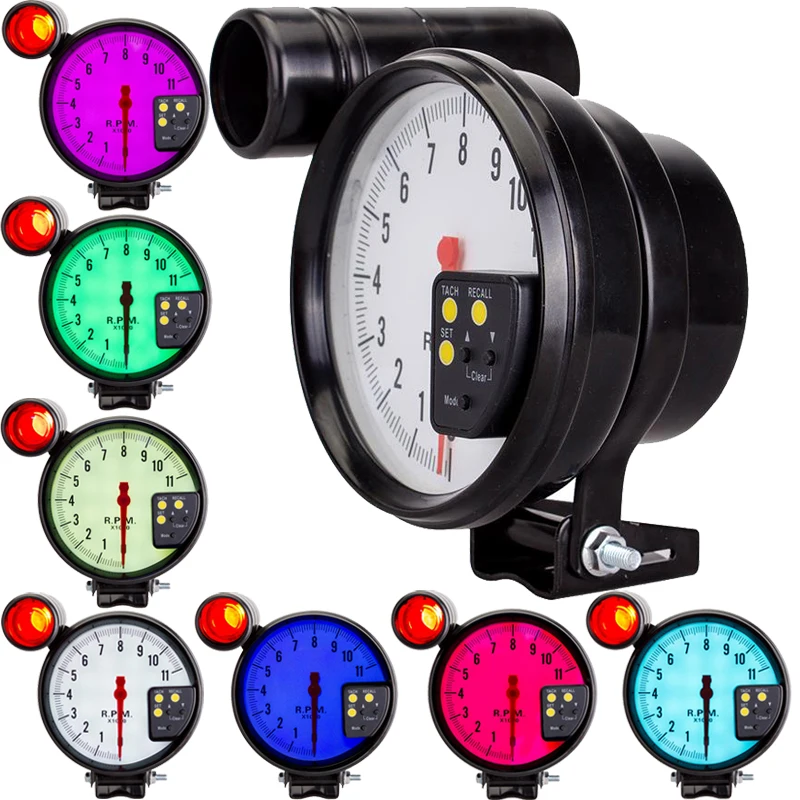 

7 Colors LED Dual Display Tachometer speedometer car Gauge shift light rpm meter motorcycle digital tacometro boat auto moto def