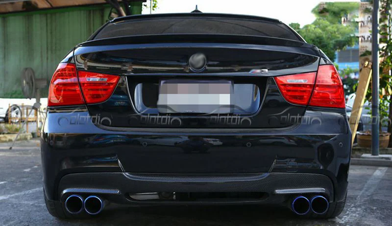 Углеродного волокна для BMW 3 серии E90 M-TECH 3D стиль заднего бампера для губ протектор диффузор стайлинга автомобилей