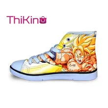 Thikin Dragon Z Ball Men High Top Canvas Shoes Cool Dragon Ball Super Blue Character Son Goku Vegeta Man Vulcanize Sneakers wen hand painted unisex canvas shoes dragon ball battle of gods super saiyan god goku vegeta whis beerus high top anime sneakers