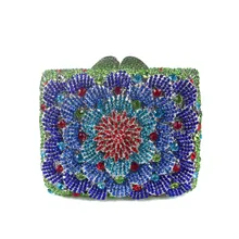 Frauen Einzigartige Retro Diamant Handtasche Strass Blume Tag Clutch Bag Handtasche Paket Partei Handtaschen