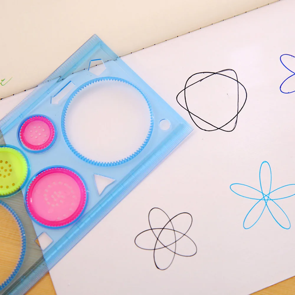 Милые пластиковые Спирограф линейка Kawaii круг шаблон для детей рисунок подарок корейский Канцелярские товары студенческие подарки