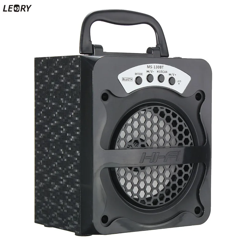 

LEORY USB LED Light TF FM Radio bluetooth Speaker Wireless Built in 600mAh Li-battery Stereo Karaoke Speaker Outdoor Party