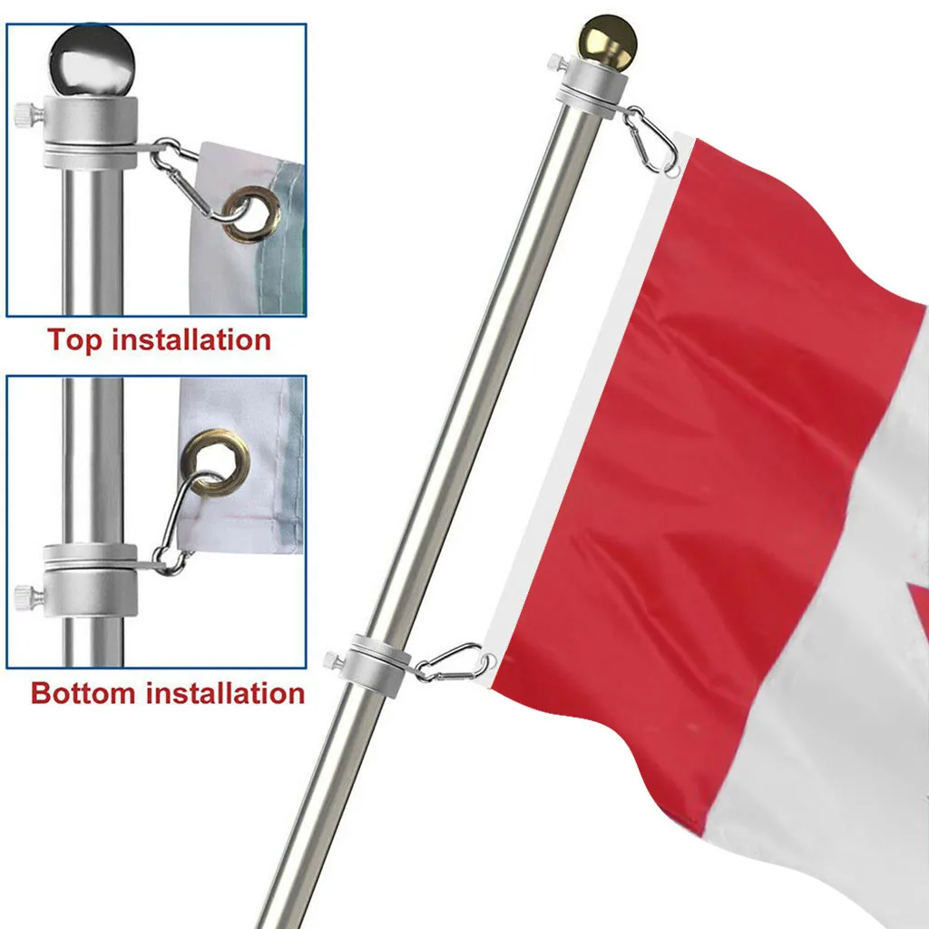 

ISHOWTIENDA 2PCS Anti-Wrap Flag Pole Rotating Mounting Rings Grommet Clip Attachments Aluminium Alloy Rotating Ring + Buckle
