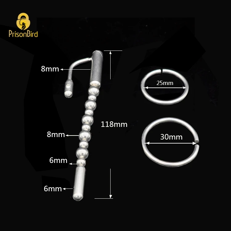 Chaste Bird Male Stainless Steel Urethra Catheter with 2 size Penis Ring Urinary Plug Sex Toy Urethra Stimulate Dilator A012
