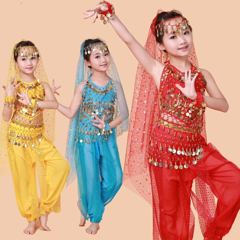 Free Shipping Hot Selling Belly Dance Performance Bollywood Indian Child Costume Indian Dance Costumes For Kids