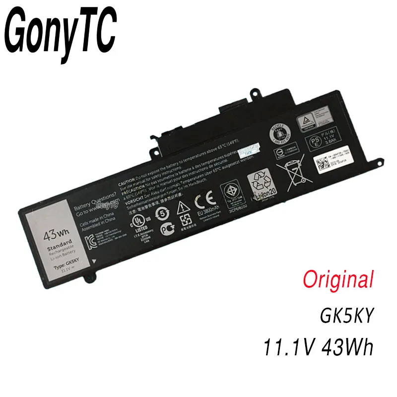 GONYTC 100% Новый оригинальный GK5KY Аккумулятор для ноутбука DELL Inspiron 13 7347 11 3147 04K8YH 31NP6/60/80