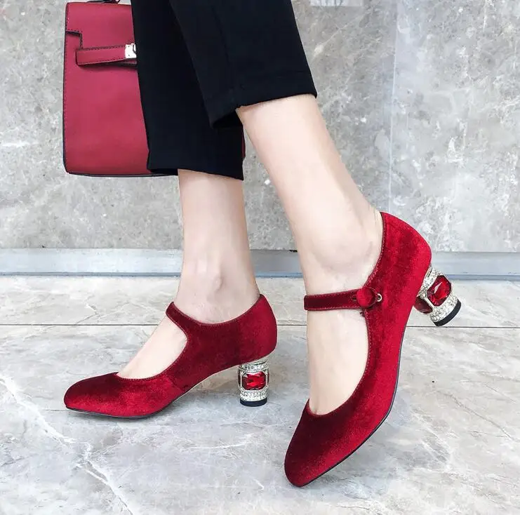 Stylesowner/обувь на высоком каблуке с украшением в виде кристаллов; элегантные женские свадебные вечерние туфли с ремешком и пряжкой на щиколотке; Sapatos Mujer; модная обувь для банкета