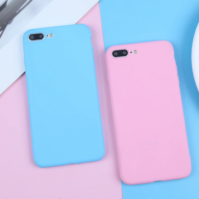 BROEYOUE чехол карамельного цвета для iPhone 7 8 6 6s X Plus 5 5S SE XS Max XR простой однотонный