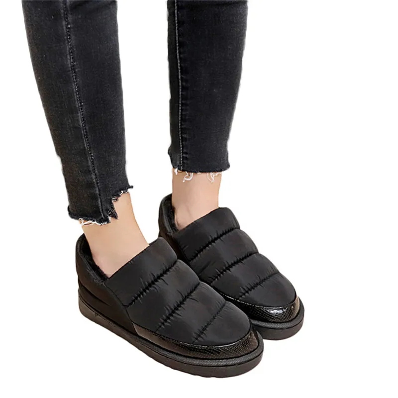 

Size 35-43 Waterproof Women Winter Shoes Snow Boots Warm Fur Inside Antiskid Bottom Keep Warm Mother Casual Boots Bare Shoes#40A