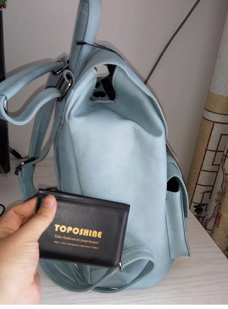 Toposhine, известный бренд, рюкзак для женщин, рюкзаки, одноцветные, винтажные, для девочек, школьные сумки для девочек, черный, кожзам, женский рюкзак, 1523