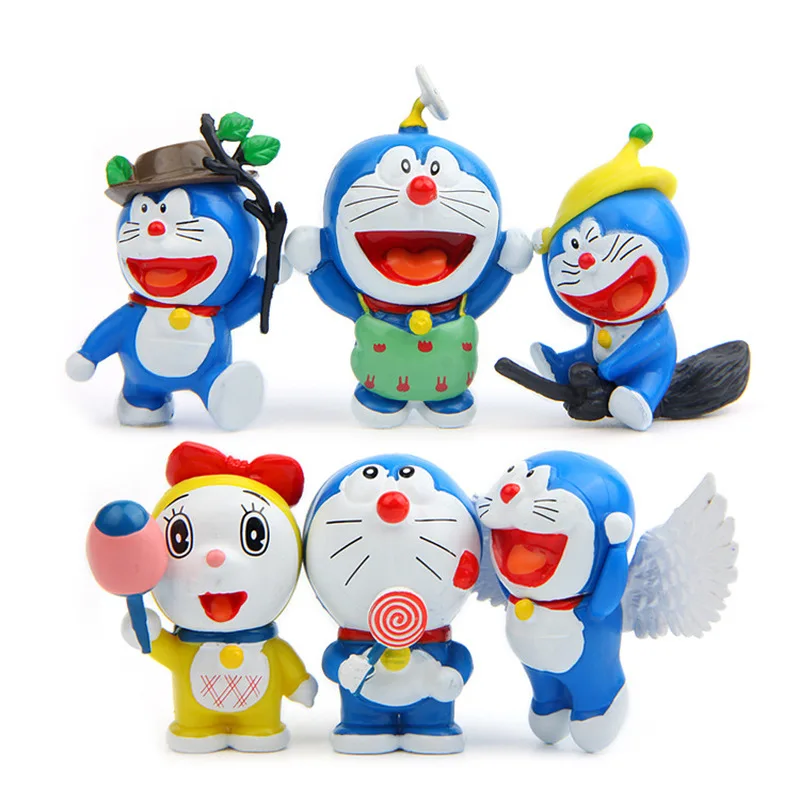 6 шт. Doraemon Робот кошка фигурки Детские игрушки модель Наборы украшения|Игровые и
