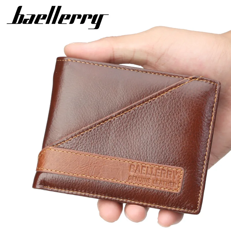 baellerry Hot Sale Men&#39;s Genuine Leather Wallet With Coin Pocket Slim Short Purse For Male Man ...