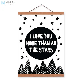 

Modern Black White Mountain Typography Love Quote Wooden Framed Canvas Painting Home Decor Wall Art Print Pictures Poster Hanger