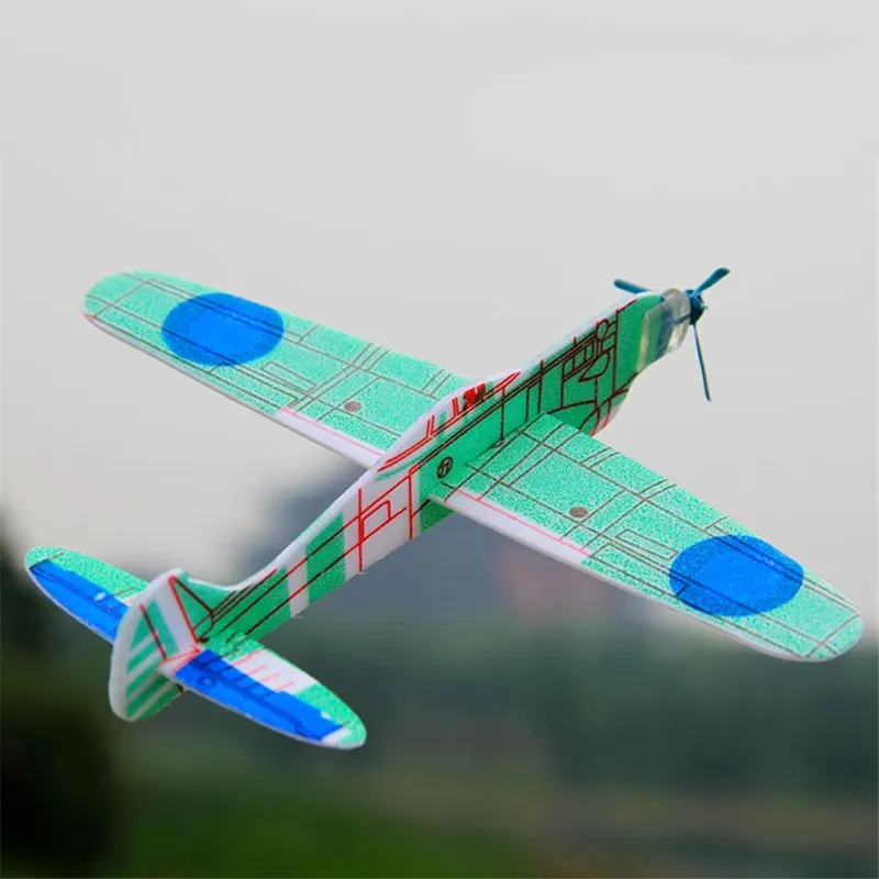 1 шт. 19 см пластиковый ручной запуск самолета планер модель самолета наружные детские игрушки самолет инерционный EPP самолет случайный цвет