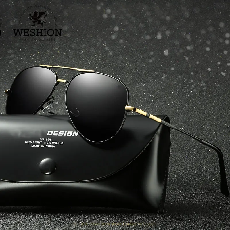 

WESHION Pilot Sunglasses Men Polarized 2018 Retro Brand Designer Oval Shades Classic Fishing Sun Glasses UV400 Zonnebril Mannen