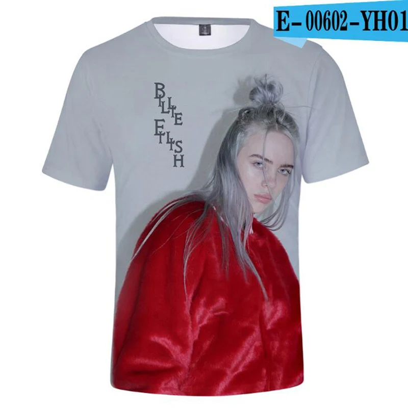 В Стиле Хип-хоп, модная фирменная одежда Billie Eilish Мужская 3D футболка, женская уличная Повседневная футболка с коротким рукавом, Homme Camiseta Hombre