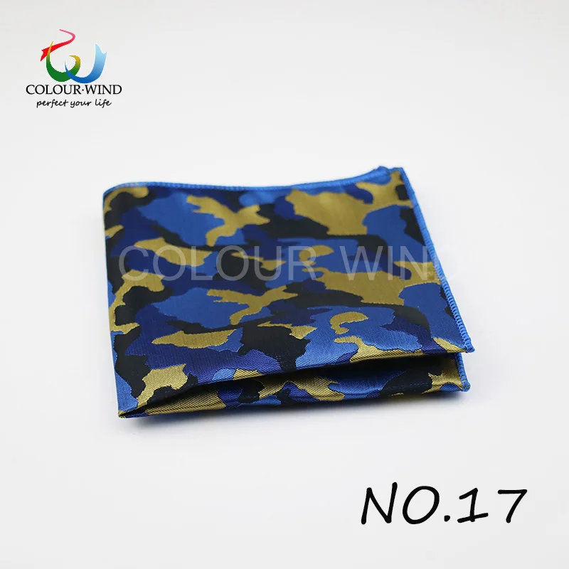 Натуральная Yiyanyang хлопок Цветочный карман квадратный 9,05 дюймов камуфляж цвет полиэстер платок с узором пейсли галстук для мужчин подарок Нежный Ханки - Цвет: 17