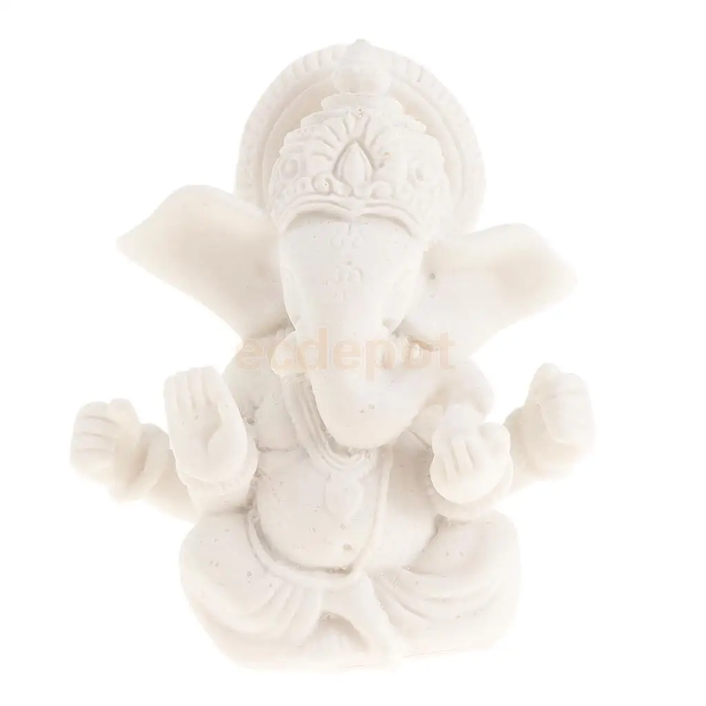 Hindu Sandstone Meditation Ganesha Elephant Sculpture Figurine for Good Blessing Xmas Gift for Friends & Family
