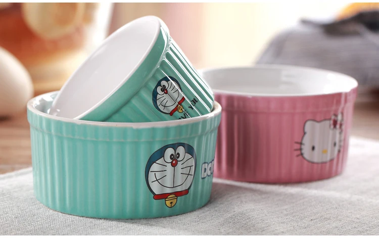 4 шт Домашняя кухня мультфильм Doraemon керамический пудинг торт чаши Microwaveable