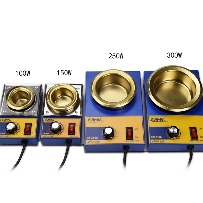 

100W 150W 250W 300W Solder Pot Soldering Desoldering Bath Titanium Plate 36mm 50mm 80mm 100mm 50-520 Degree 220V