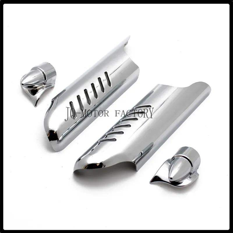 Motorcycle Black/Chrome Front Lower Leg Fork Cover Deflector for Harley