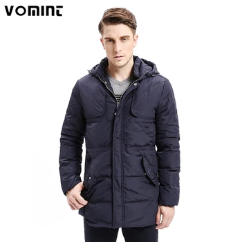 

Vomint 2020 Winter Men Down Coats Heavy-weight Hoodie Organ Design 80% Down Warm Long Jackets Solid Color Basic Style P6VI9213