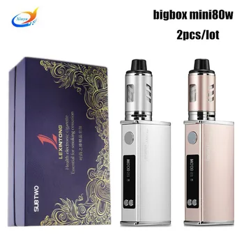 

2pcs/lot Bigbox mini 80w box mod kit electronic cigarette vaporizer adjust wattage 1.8 ml vaporizer LED screen vape e-cigarettes
