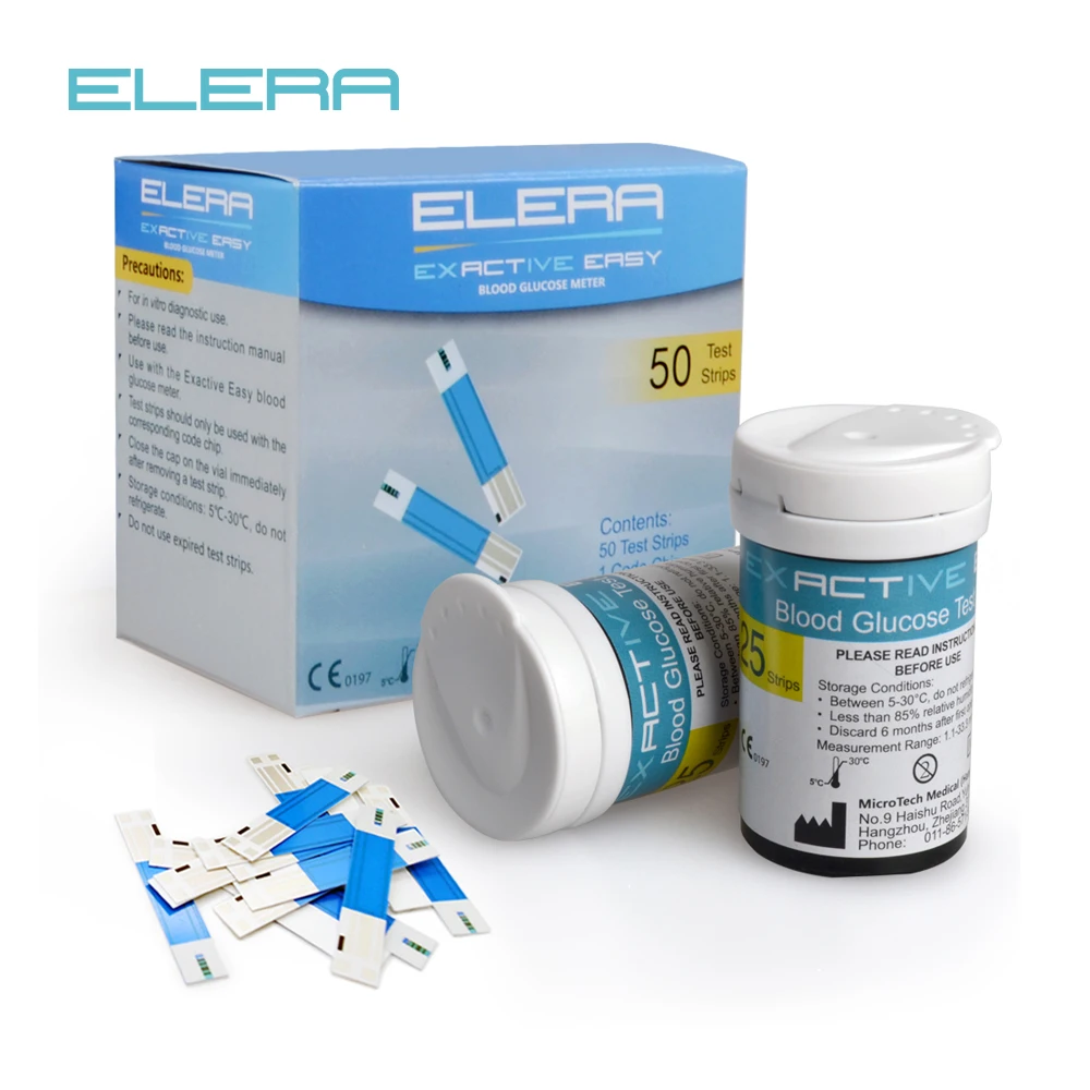 ELERA 50/100 Tablets Test Strips and Blood Lancets for Blood