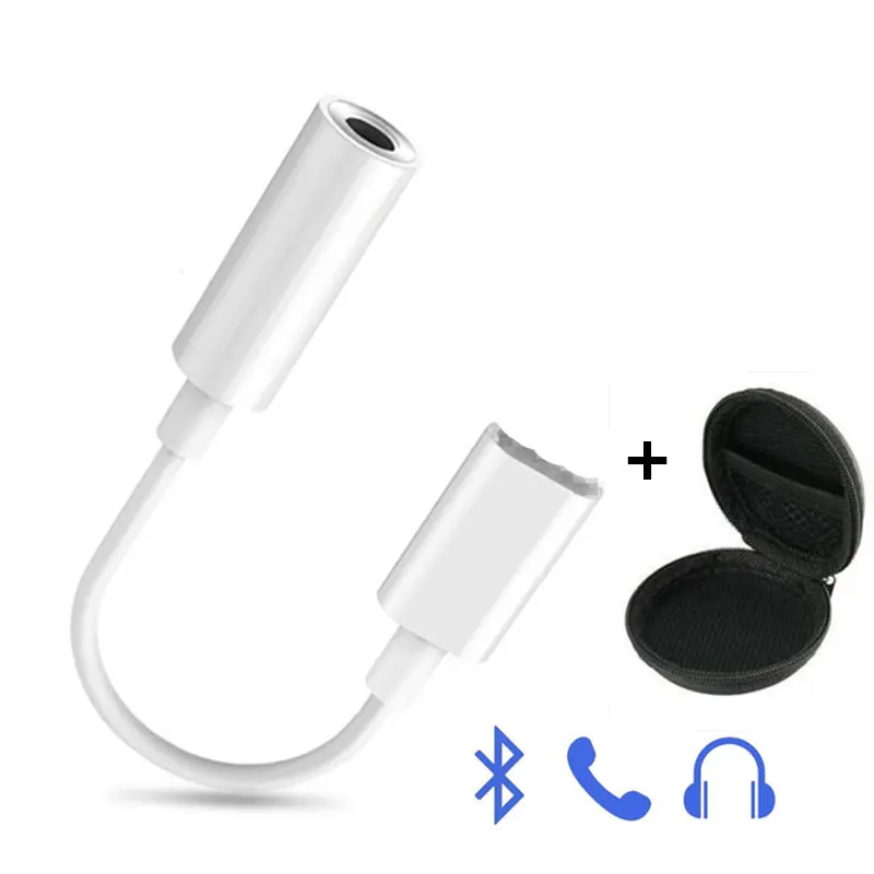 Bluetooth-адаптер для вызова IOS 12.3.1 для lightning-3,5 мм Aux Jack, наушники для iPhone 7 8 Plus XS Max X, аудио кабель-адаптер - Цвет: white with bag