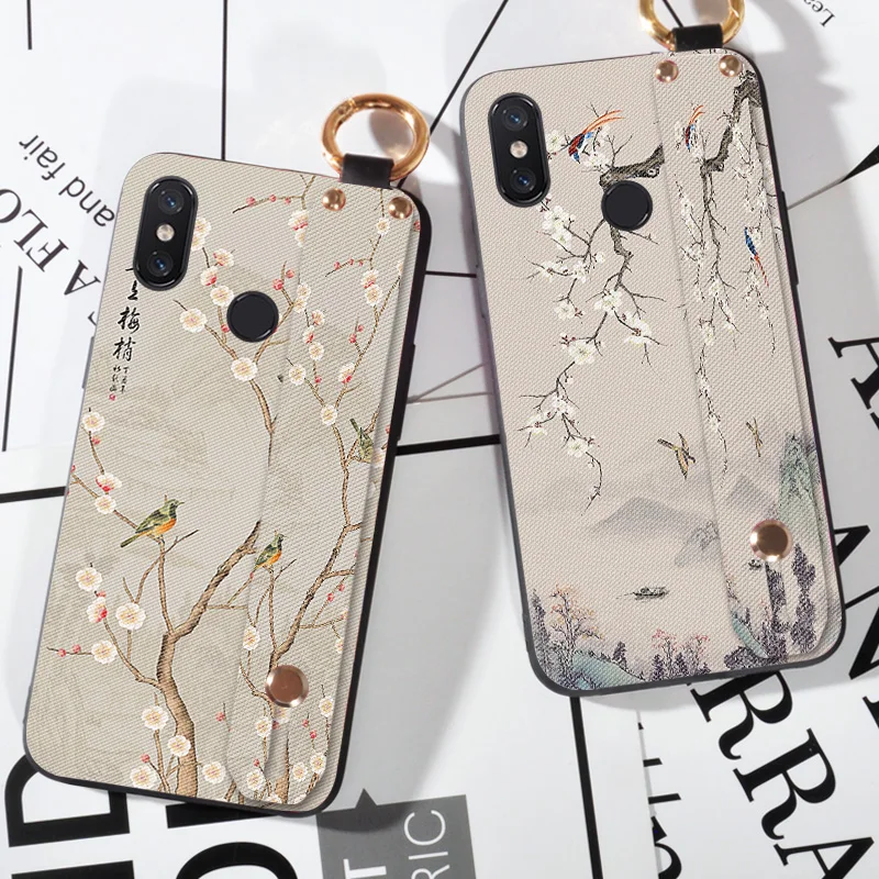 

3D Embossed Flowers Case For Xiaomi Mi Max 2 Max2 Max3 Hand Cover Wrist Strap Cases For Xiaomi Mi Max 3 Pro Capa Stand Coque