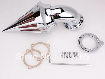

Chrome Cone Spike Air Cleaner Intake Filter Kit For Harley CV Carb Delphi V-Twin