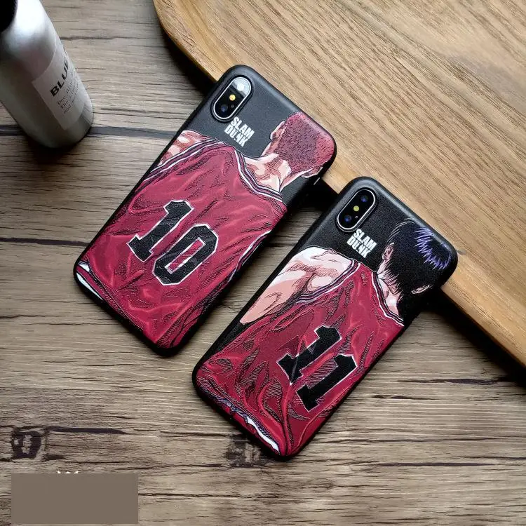 Японский комикс Slam dunk Sakuragi чехол для телефона iphone X XS MAX XR 10 8 7 6 6s plus 3d рельефный Мягкий силиконовый чехол funda capa