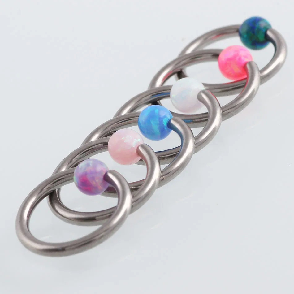 Опал BCR G23 Титан BodyPiercing нос кольцо Auberg серьги кольцо для губ шаровое груди мячик-кольцо 16G корейские серьги круглый