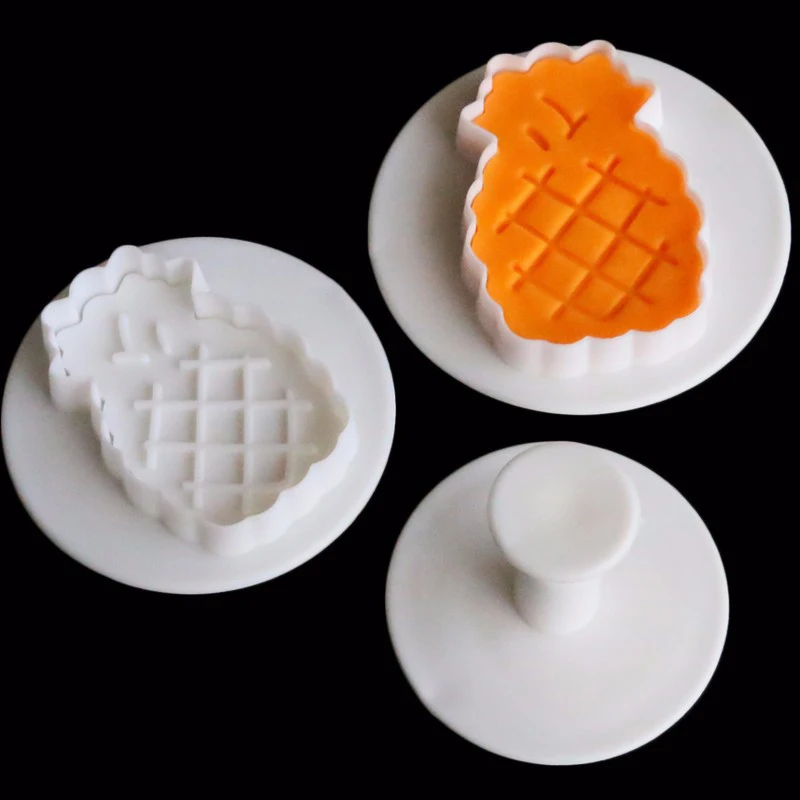 

3 Pcs/set Pineapple Fondant Cake Stamper Sliced Cookie Stamp Cookie Cutters Bakeware Cake Decorating Tools Biscuit Mold